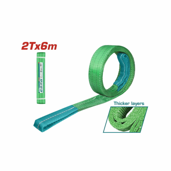 Total Nylon Webbing Sling 2Tx6M, 60Mm With No Fixed Wear Points Thtws0206