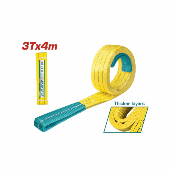 Total Nylon Webbing Sling 3Tx4M, 90Mm With No Fixed Wear Points  Thtws0304