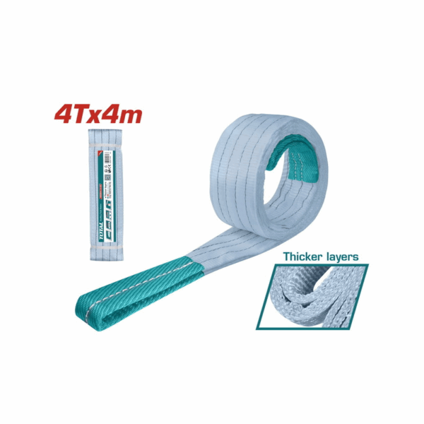 Total Nylon Webbing Sling 4Tx4M, 120Mm With No Fixed Wear Points Thtws0404