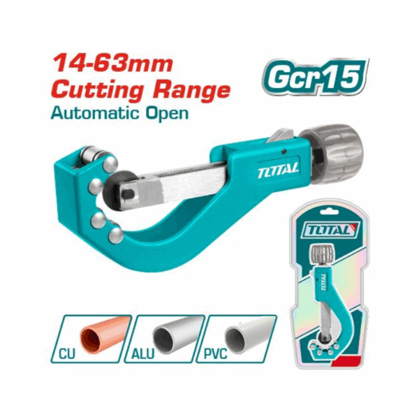 Total Copper, Aluminium &Amp; Pvc Pipe Cutter 14-63Mm With High Quality Blade &Amp; Aluminium Knob Tht531463