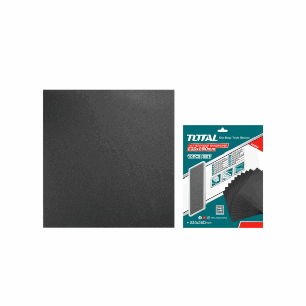 Total Waterproof Sandpaper P60 230X280Mm For Sanding Wood, Wall, Paint, Plastic, Stone, Metal &Amp; Glass 10Pcs Set Tac7706001