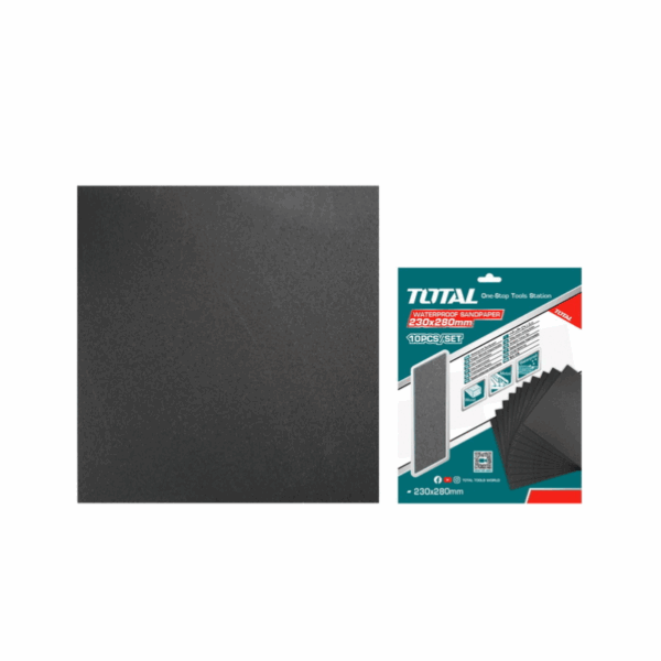 Total Waterproof Sandpaper P80 230X280Mm For Sanding Wood, Wall, Paint, Plastic, Stone, Metal &Amp; Glass 10Pcs Set Tac7708001