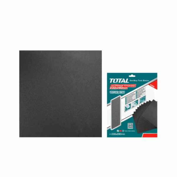 Total Waterproof Sandpaper P280 230X280Mm For Sanding Wood, Wall, Paint, Plastic, Stone, Metal &Amp; Glass 10Pcs Set Tac7728001