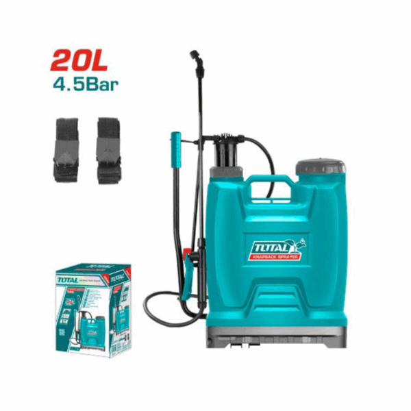 Total Knapsack Sprayer 20L 4.5Bar With Y Trigger, Fiber Glass Lance, Comfortable Padded Straps, Adjustable Nozzle Thspp42002