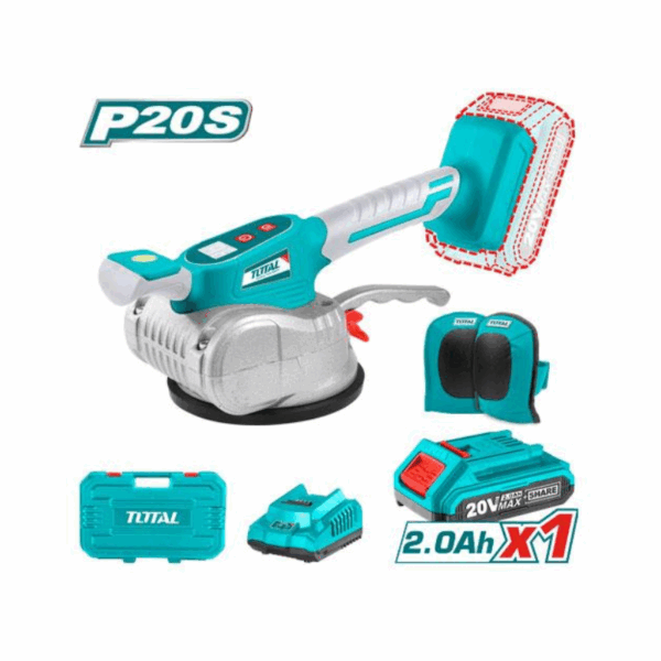 Total Tile Vibration Machine Cordless, Litihium-Ion 20V With 12 Speed Adjustment, 2.0Ah Battery &Amp; Charger Ttvli20101