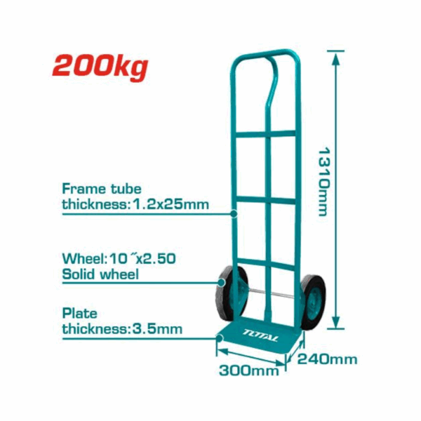 Total Hand Trolley 200Kg With Solid Wheels 10&Quot;X2.50&Quot; Ththt20141-D