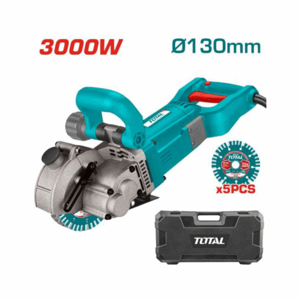 Total Wall Chaser 130Mm 3000W With 5Pcs Cutting Disc, Water Pump &Amp; Pipe Twlc1301
