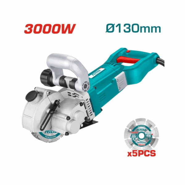 Total Wall Chaser 130Mm 3000W With 5Pcs Cutting Disc, Water Pump &Amp; Pipe Twlc1301