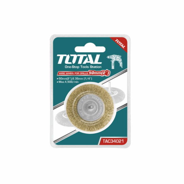Total Circular Grinding Wire Brush 50Mm 2&Quot; With Shank 1/4&Quot; For Drill Tac34021