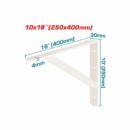 Total Heavy Duty Shelf Bracket 10x16" with 6 Attachment Points, White THDSB1016