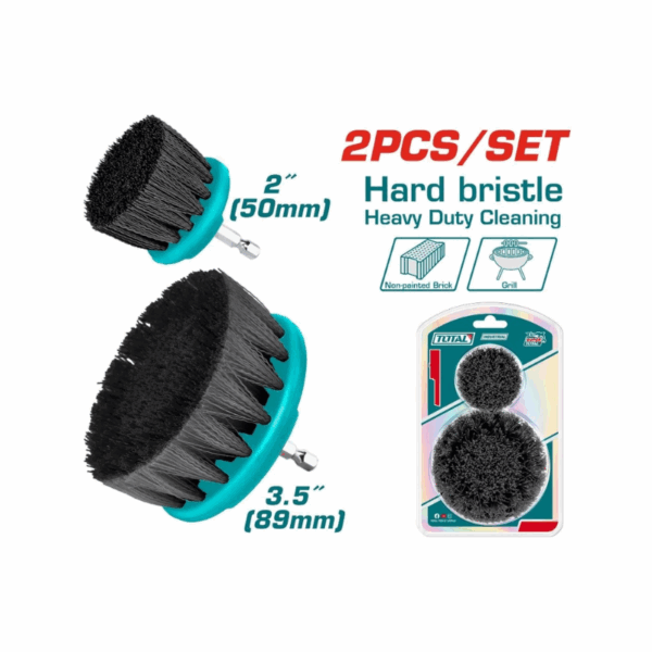 Total Hard Bristle Cleaning Brush 2&Quot; &Amp; 3.5&Quot; 2Pcs Set Tach1235