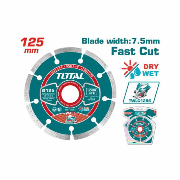 Total Fast Cutting Diamond Disc, Dry/Wet 125X22.2Mm Tac111254
