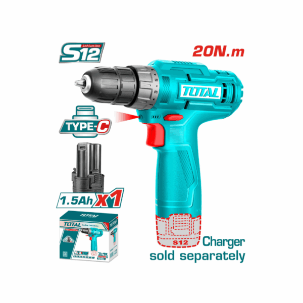Total Drill Machine Cordless Lithium-Ion 12V Tdli12428