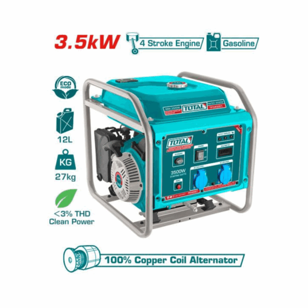 Total Inverter Petrol Generator 3.5Kw, 4 Stroke Gasoline Engine Tp340001