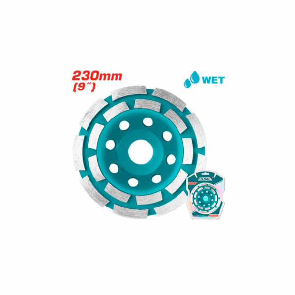 Total Grinding Diamond Cup Wheel, Double Row 230Mm Tac2422301