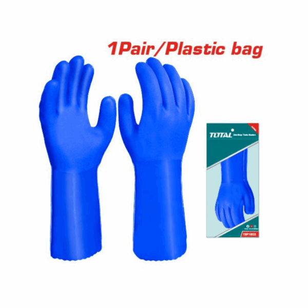 Total Pvc Safety Gloves Xl 30Cm Oil, Acid &Amp; Alkali Resistance Tsp1803