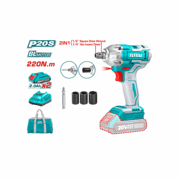 Total Impact Driver &Amp; Wrench Cordless Lithium-Ion 20V Tiwli20208