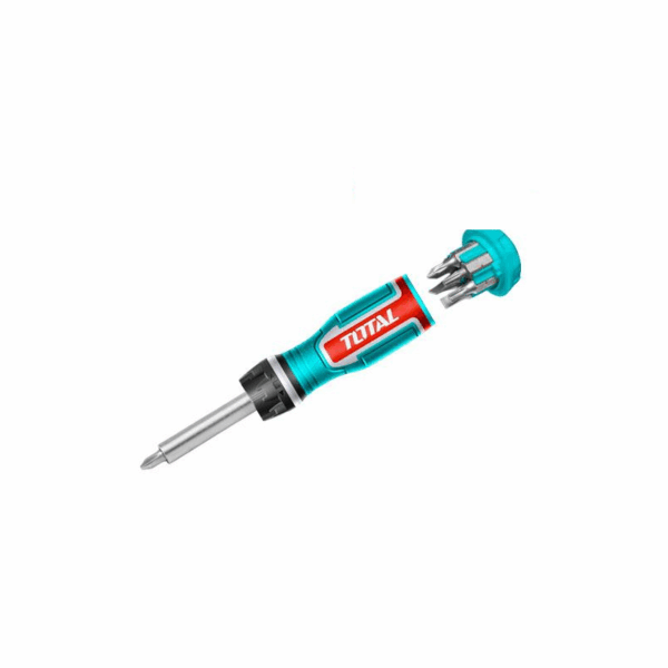 Total Ratchet Screwdriver Set With Handle &Amp; Screwdriver Bits Tacsd30086 (Pack Of 8Pcs)