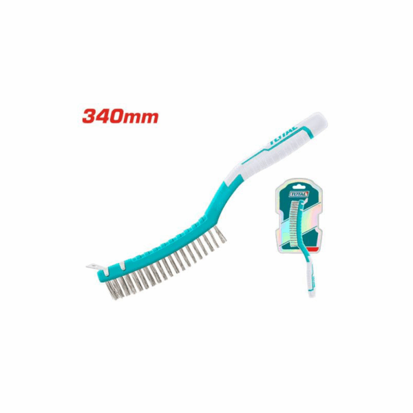 Total Steel Wire Brush 340Mm With A Shovel Knife, Plastic Handle, 3 Rows Tac38051