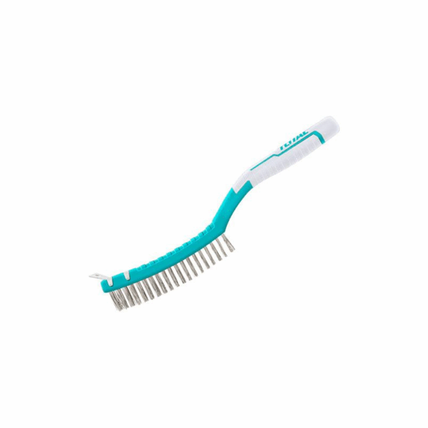 Total Steel Wire Brush 340Mm With A Shovel Knife, Plastic Handle, 3 Rows Tac38051