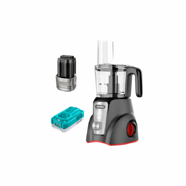 Total Cordless Food Processor 250W Dc 16V Lithium-Ion With 2 Speed Control, 3 Functions, Led Display, Steel Blades Tmg027K