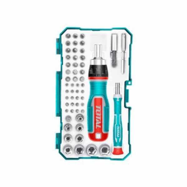 Total Screwdriver Bit Set, Cr-V Material Tacsd30556 (Pack Of 55Pcs)