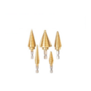 Total Step Drill Bit Set 1/4" Hex Shank TACSD2051 (Pack of 5pcs)
