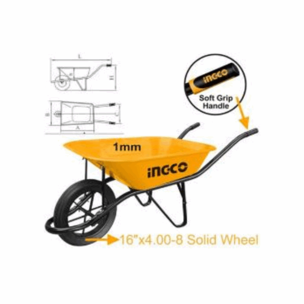 Ingco Wheel Barrow 130Kg Hhwb64010-1D