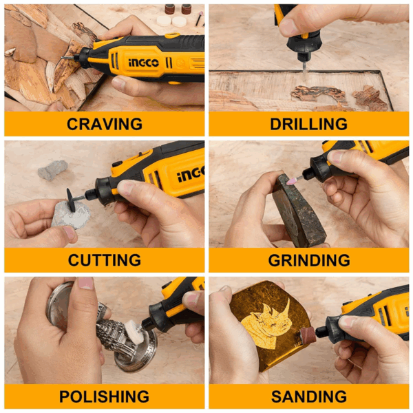 Ingco Mini Grinder 130W With 1Pcs Flexible Shaft &Amp; 109Pcs Accessories Mg13328