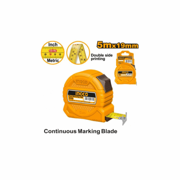Ingco Steel Measuring Tape With Metric &Amp; Inch 5X19Mm Hsmt39519