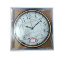 Az Generic Wall Clock Round Shaped Analog Silent Quartz Brown & White Battery Operated AZ-21