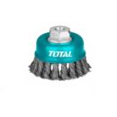 Total Wire Cup Brush with Nut 75mm Twister Hard Silver TAC32031