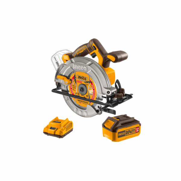 Ingco Cordless Circular Saw 20V With Brushless Motor &Amp; Adjustment Settings Csli18511