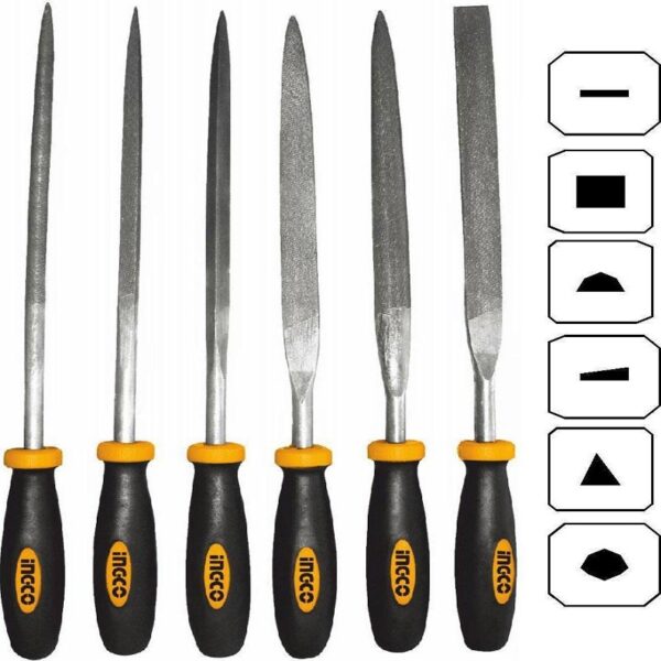 Ingco File Multipurpose 5.5&Quot;/140Mm 6Pcs Set Hktf63