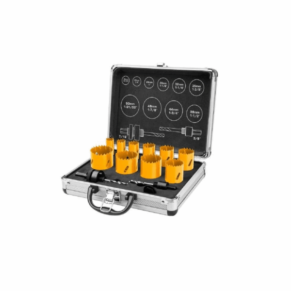 Ingco 12Pcs Bi-Metal Hole Saw Set With Case Akh0121