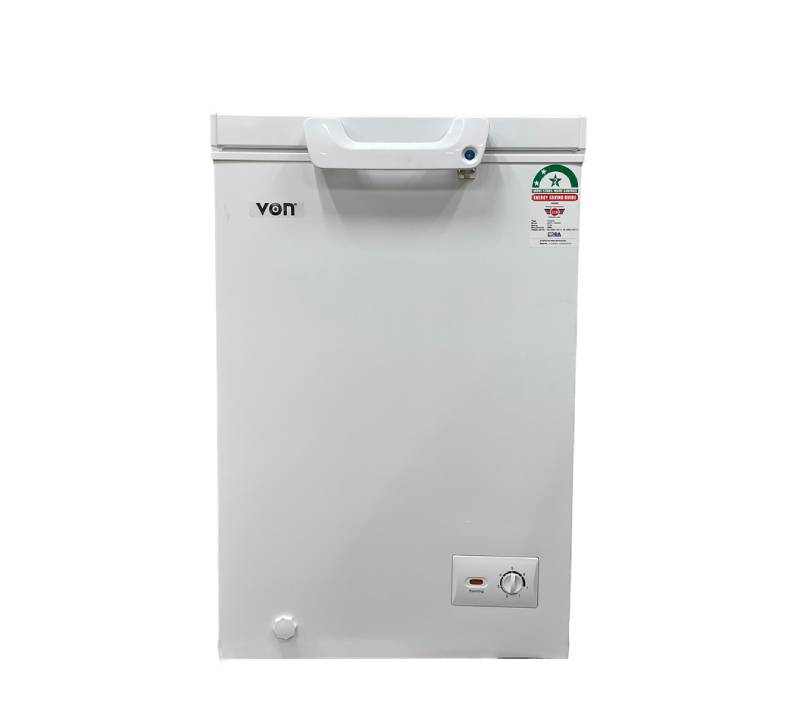 Von Chest Freezer 98L, White Single Door Vafc10Dhw