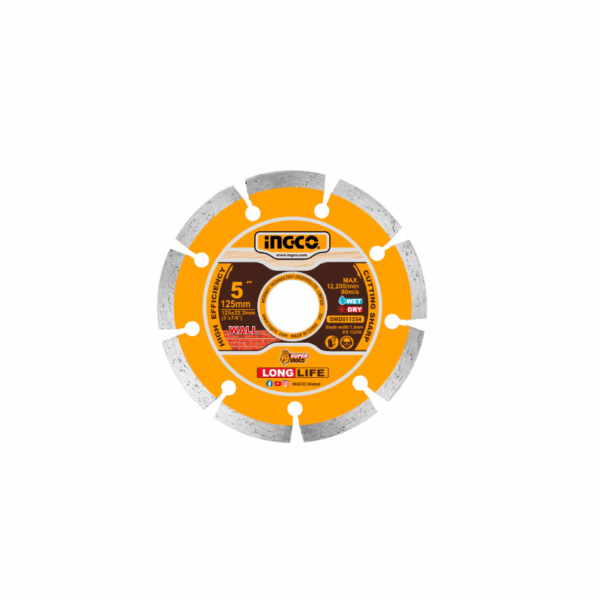 Ingco Dry Diamond Disc 125Mm(5&Quot;)X22.2Mm Dmd011254
