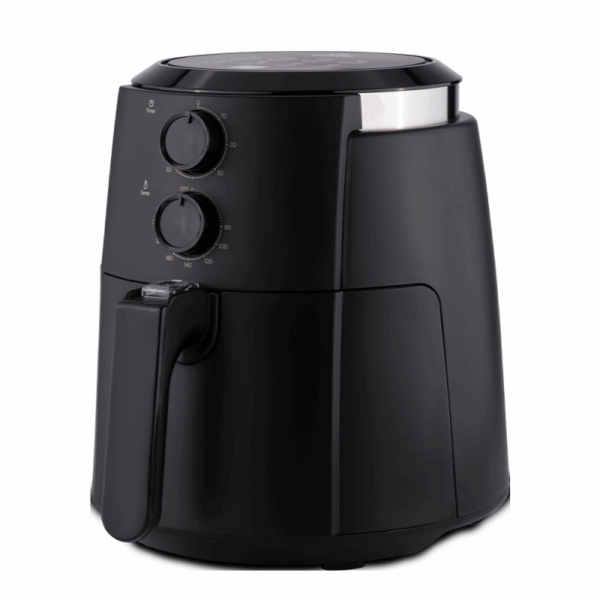 Evvoli Manual Air Fryer 1500W 4L with Adjustable Temperature & High Speed Air Circulation Black EVKA- AF4001BS