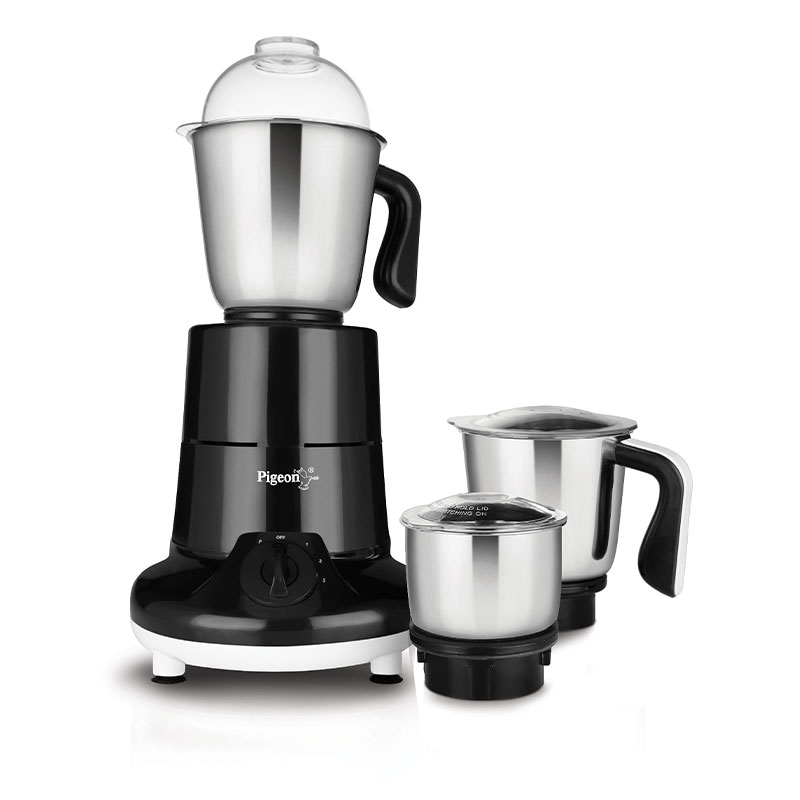 Pigeon Mixer Grinder 750W Stainless Steel Jar Copper Motor ‎Removable Jar Compact Design 1.5L 1.0L 0.4L Jars Especial