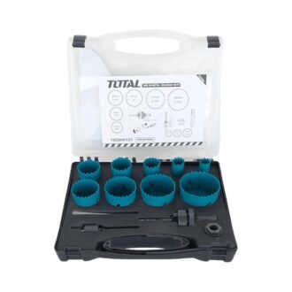 Total Bi-Metal Hole Saw Set, Ergonomic Handles Provide Comfortable Grip for Efficient Drilling TACSH0131