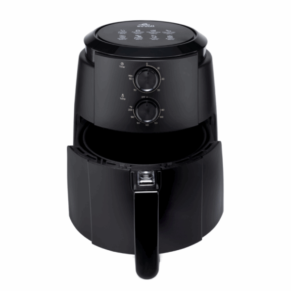 Evvoli Manual Air Fryer 1500W 4L with Adjustable Temperature & High Speed Air Circulation Black EVKA- AF4001BS