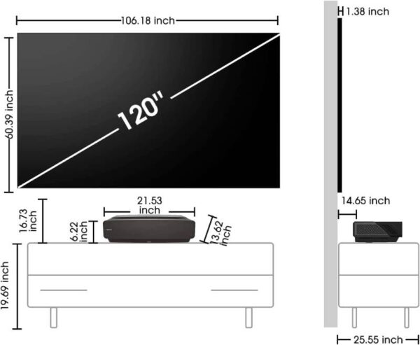 Hisense 120&Quot; Premium Laser 4K Uhd Smart Tv With Dolby Atoms, Vidaa U, X-Fusion Laser, Laser Engine He120L5F
