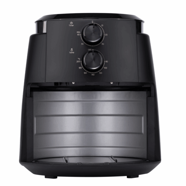 Evvoli Manual Air Fryer 1500W 4L with Adjustable Temperature & High Speed Air Circulation Black EVKA- AF4001BS