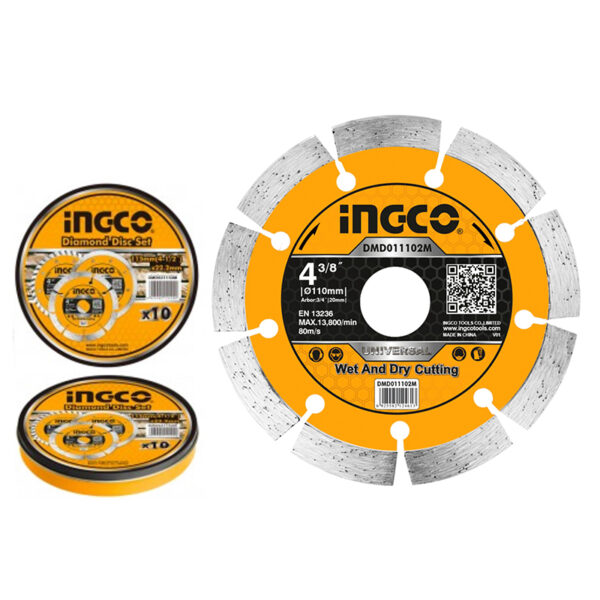 Ingco Dry Diamond Disc 110Mm Pack Of 10 Dmd011102M