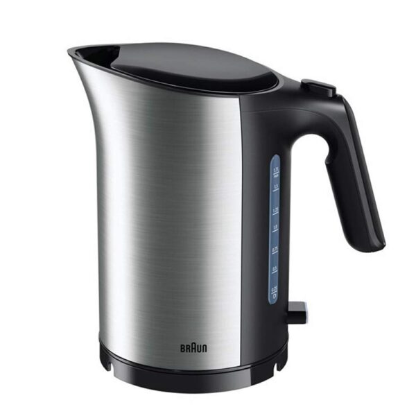 Braun Kettle 1.7L Electric Jug 3000W Power Silver Automatic Shut-Off Temperature Control, Rapid Boil Wk501Bi-Wk5110Bk