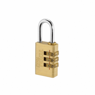 Total Brass 3 Digit Combination Padlock 3 x 20mm, Password Combination Can Be Customized TBCK37203