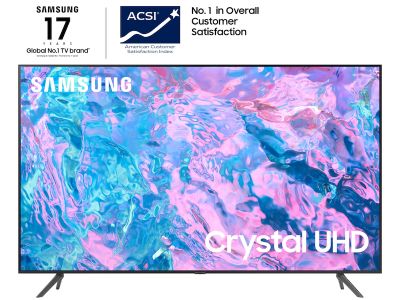 Samsung 55" Crystal UHD 4K Smart TV Class CU7000 Series with PurColor, Motion Xcelerator, 4K Upscaling, HDR, Gaming Hub 55CU7000