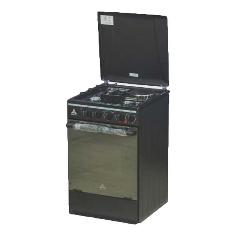 Delta Cookers 50X55Cm 3 Gas Burner, 1 Electric Hotplate With Gas Oven &Amp; Grill Black Dgc31B