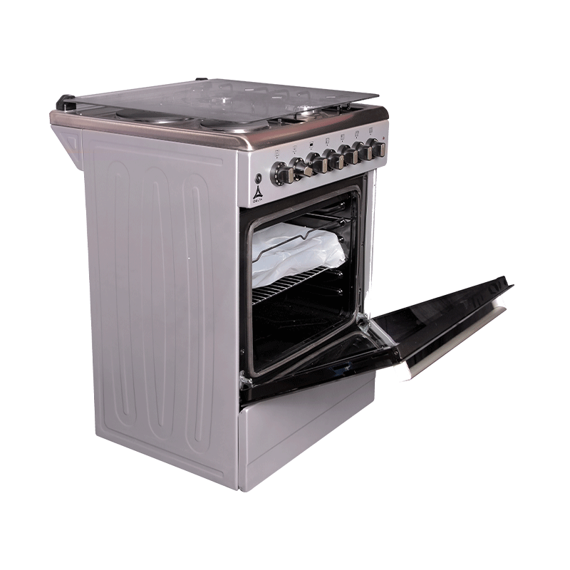Delta Cookers 60X60Cm Electric Oven &Amp; Grill 2 Gas 2 Electric Inox Dgc-6022.I