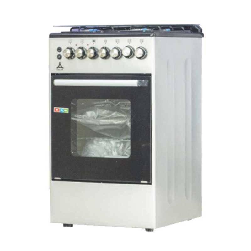 Delta Cooker 50X55Cm 4 Gas Burners With Electric Oven &Amp; Grill Inox Dgc-5040E